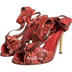 Dolce & Gabbana Coral Exotic Leather Heels Sandals Shoes LA11333-36