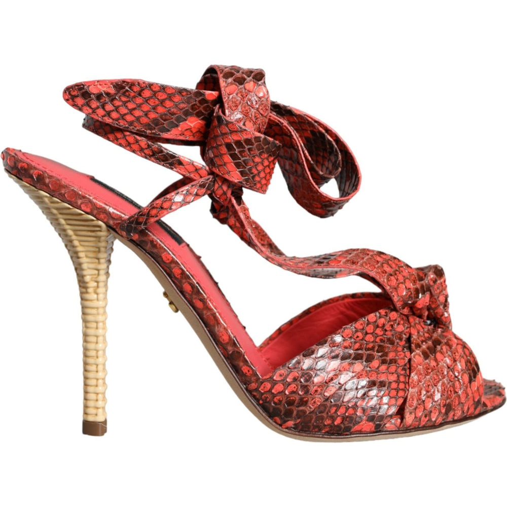 Dolce & Gabbana Coral Exotic Leather Heels Sandals Shoes LA11333-36