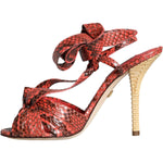 Dolce & Gabbana Coral Exotic Leather Heels Sandals Shoes LA11333-36