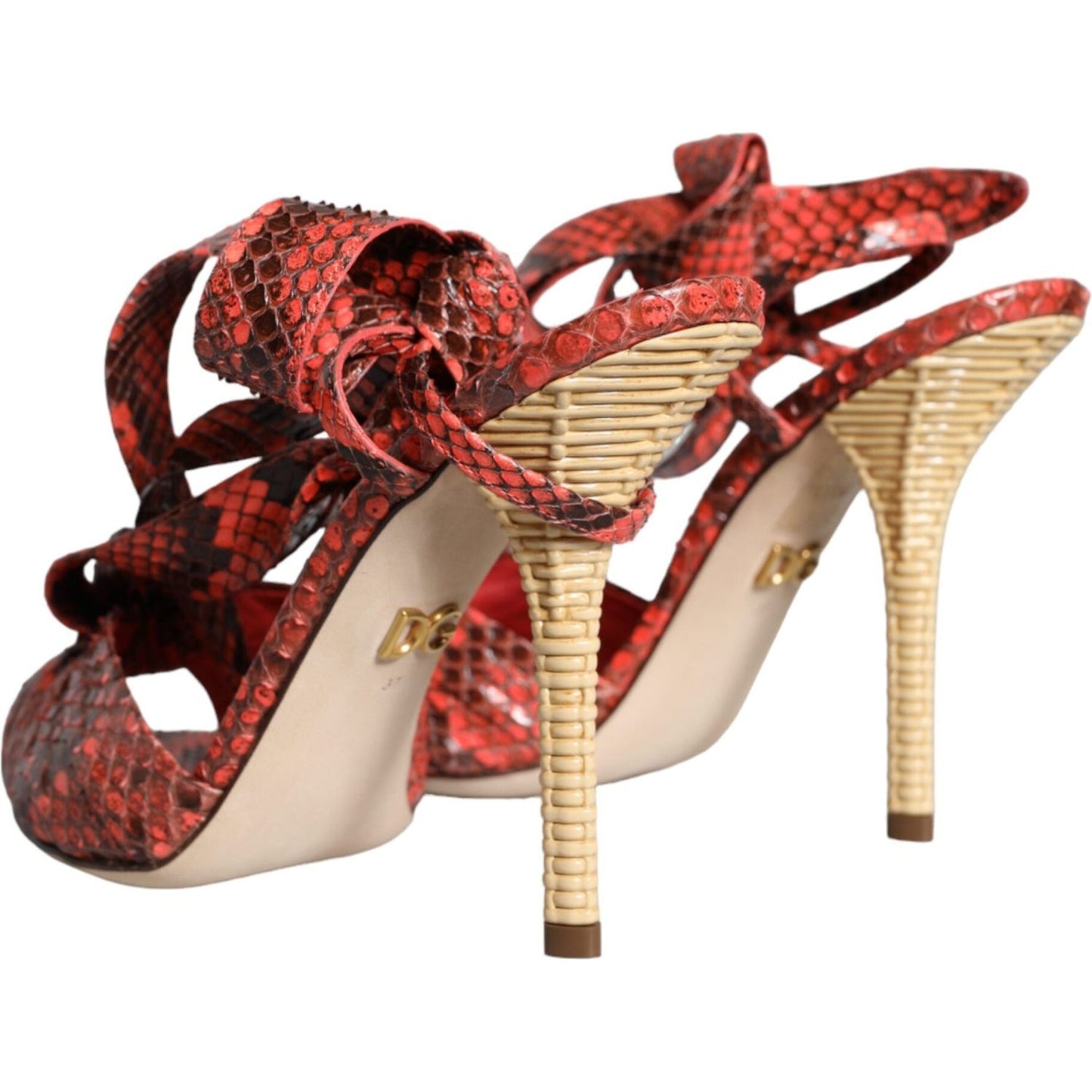 Dolce & Gabbana Coral Exotic Leather Heels Sandals Shoes LA11333-36