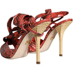 Dolce & Gabbana Coral Exotic Leather Heels Sandals Shoes LA11333-36