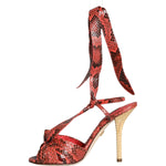 Dolce & Gabbana Coral Exotic Leather Heels Sandals Shoes LA11333-36