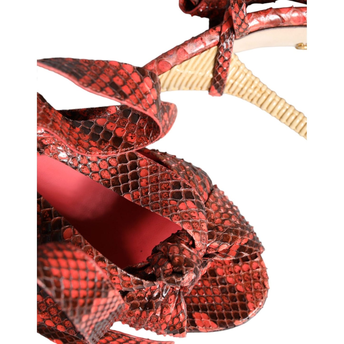 Dolce & Gabbana Coral Exotic Leather Heels Sandals Shoes LA11333-36