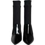 Dolce & Gabbana Black Stretch Stilettos Booties Socks Shoes LA11432-36