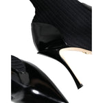 Dolce & Gabbana Black Stretch Stilettos Booties Socks Shoes LA11432-36