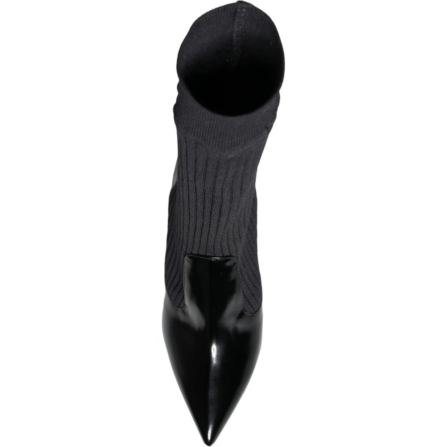 Dolce & Gabbana Black Stretch Stilettos Booties Socks Shoes LA11432-36