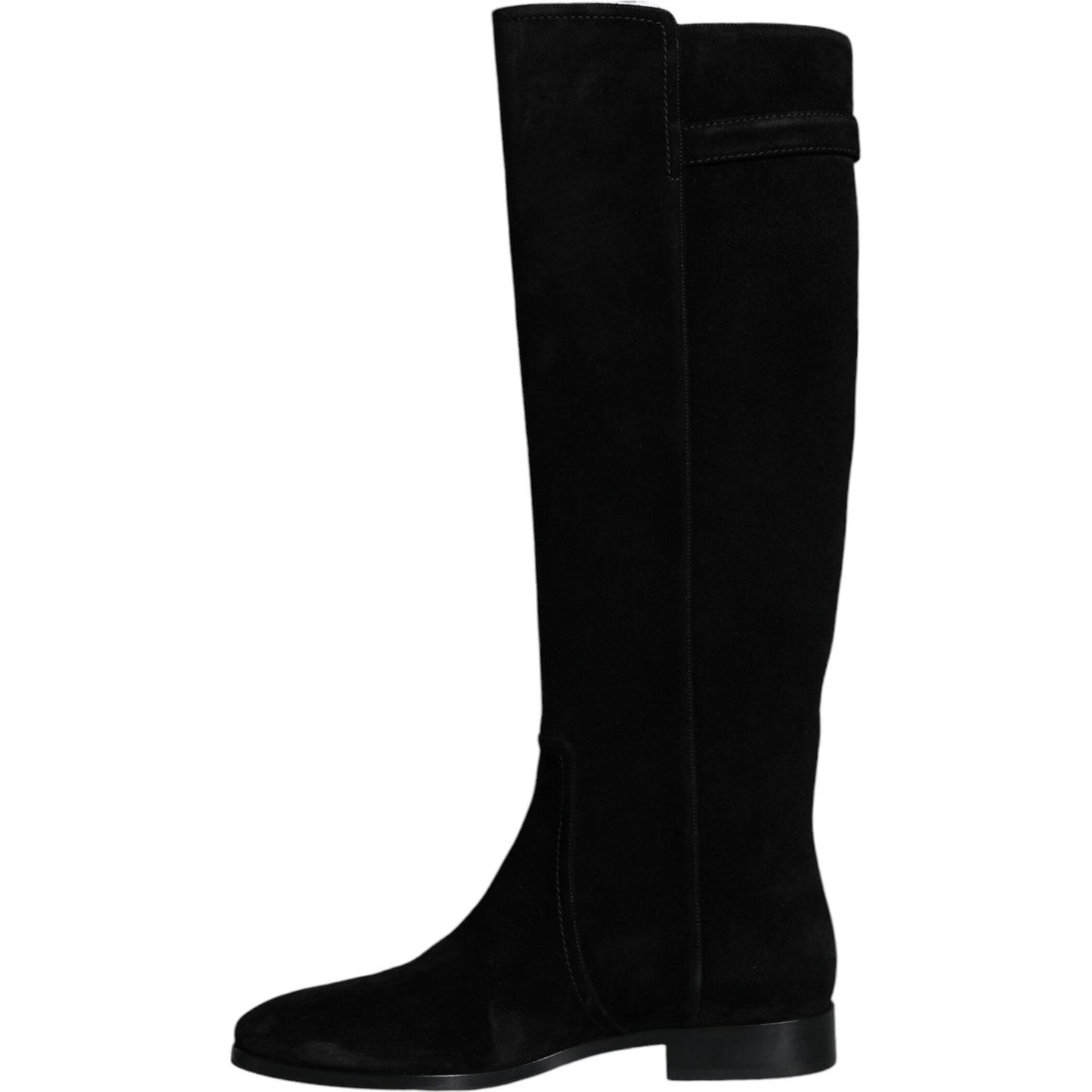 Dolce & Gabbana Black Suede Leather Knee High Boots Shoes LA11540-35