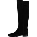 Dolce & Gabbana Black Suede Leather Knee High Boots Shoes LA11540-35