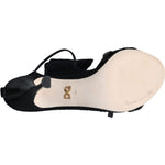Dolce & Gabbana Black Mesh Stiletto Heels Sandals Shoes LA11507-38.5