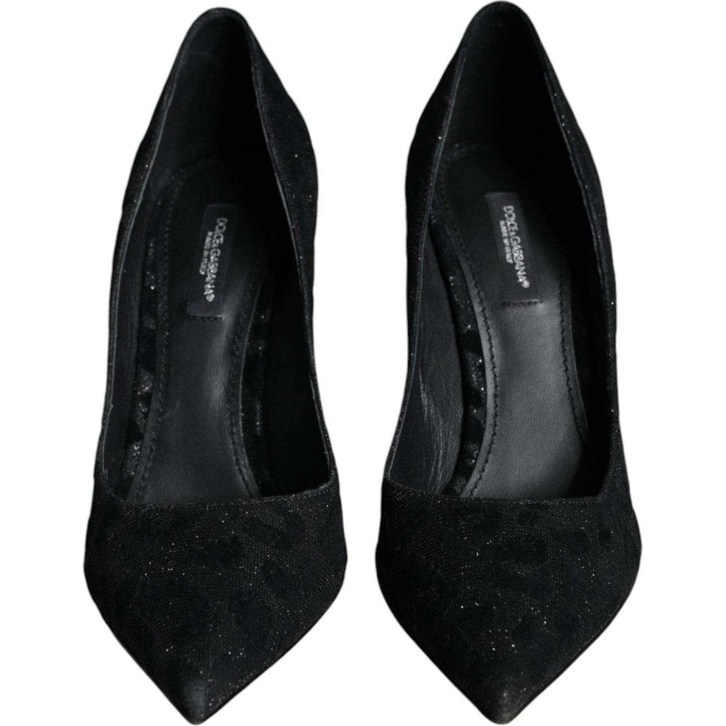 Dolce & Gabbana Black Leopard Lurex High Heels Pumps Shoes LA11435-37