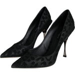Dolce & Gabbana Black Leopard Lurex High Heels Pumps Shoes LA11435-37