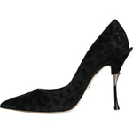 Dolce & Gabbana Black Leopard Lurex High Heels Pumps Shoes LA11435-37