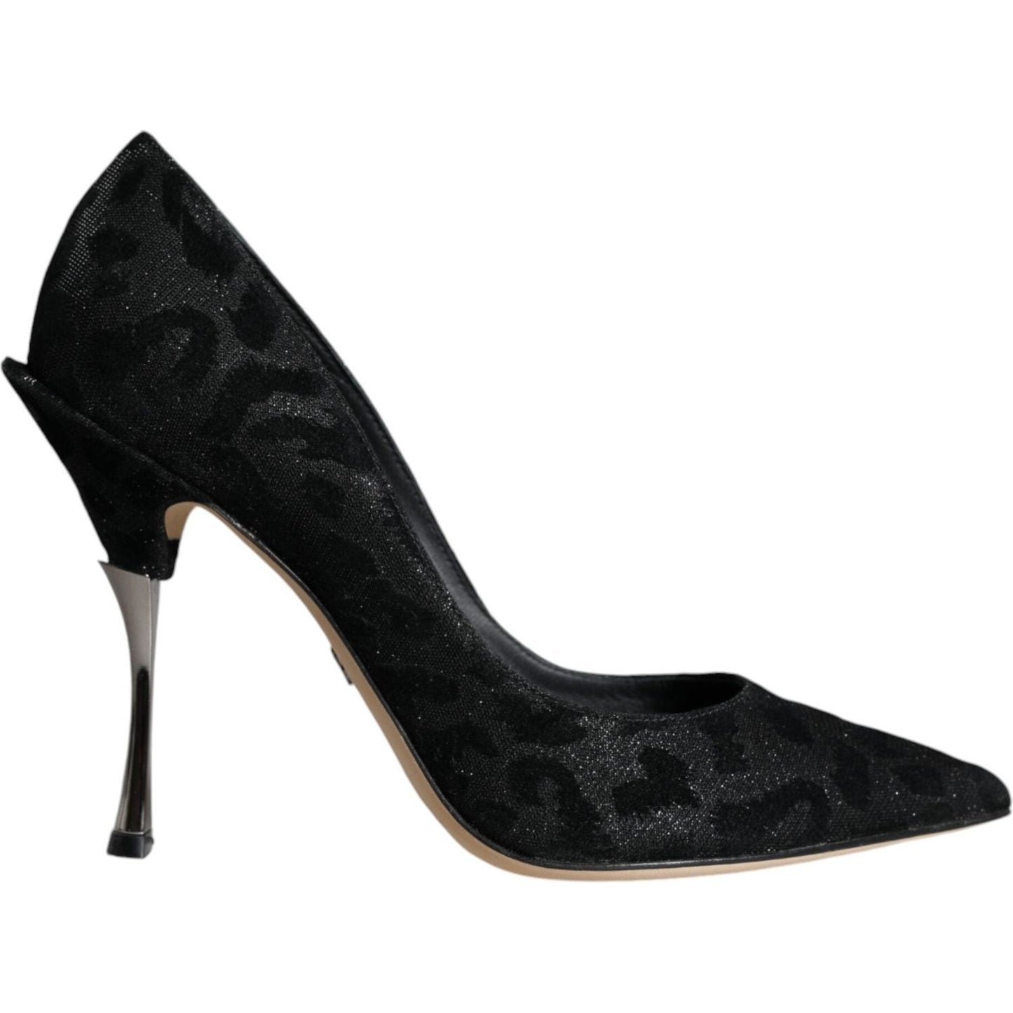 Dolce & Gabbana Black Leopard Lurex High Heels Pumps Shoes LA11435-37