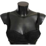 Dolce & Gabbana Black Silk Lace Balconcino Bra Underwear BIK829-IT1