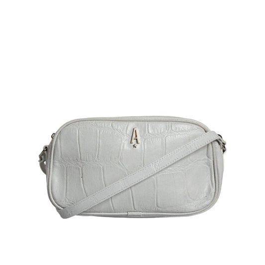 Aniye By White Croc Print Leather Crossbody Sling Bag BAG1573