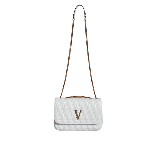 Versace White Mini Nappa Leather Crossbody Shoulder Bag BAG1596