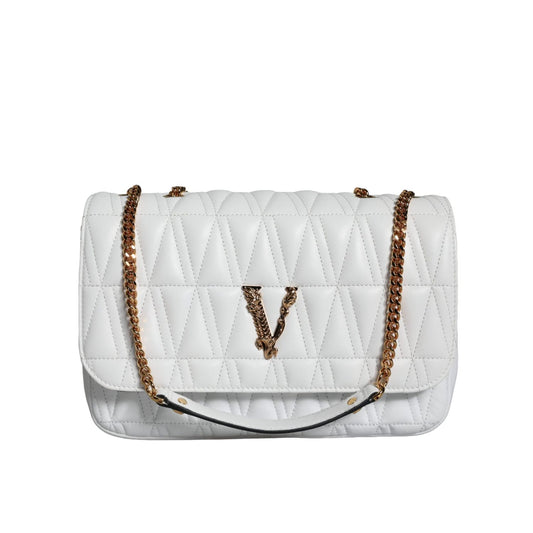Versace White Mini Nappa Leather Crossbody Shoulder Bag BAG1596