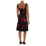 Dolce & Gabbana Black Red Polka Sequined Shift Dress DR1223-1