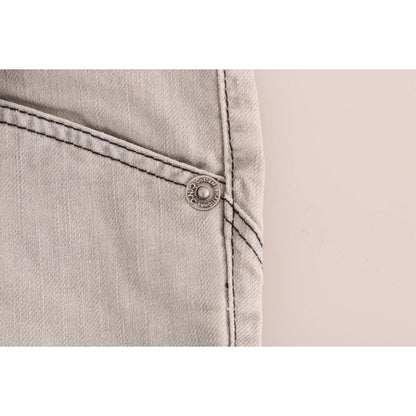 Costume National Gray Wash Cotton Slim Jeans