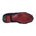 Dolce & Gabbana Purple Sheep Fur Leather Loafers LA4142-8