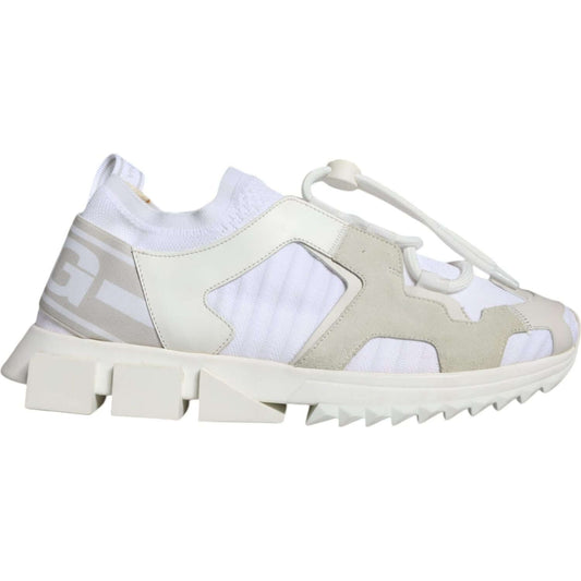 Dolce & Gabbana White Mesh Sorrento Trekking Sneakers Shoes