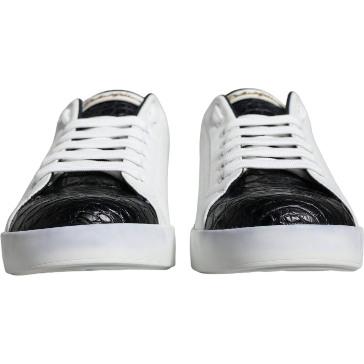 Dolce & Gabbana White Leather Logo Portofino Sneaker Shoes