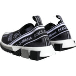 Dolce & Gabbana Black White Sorrento Low Top Sneakers Shoes LA9176-35.5
