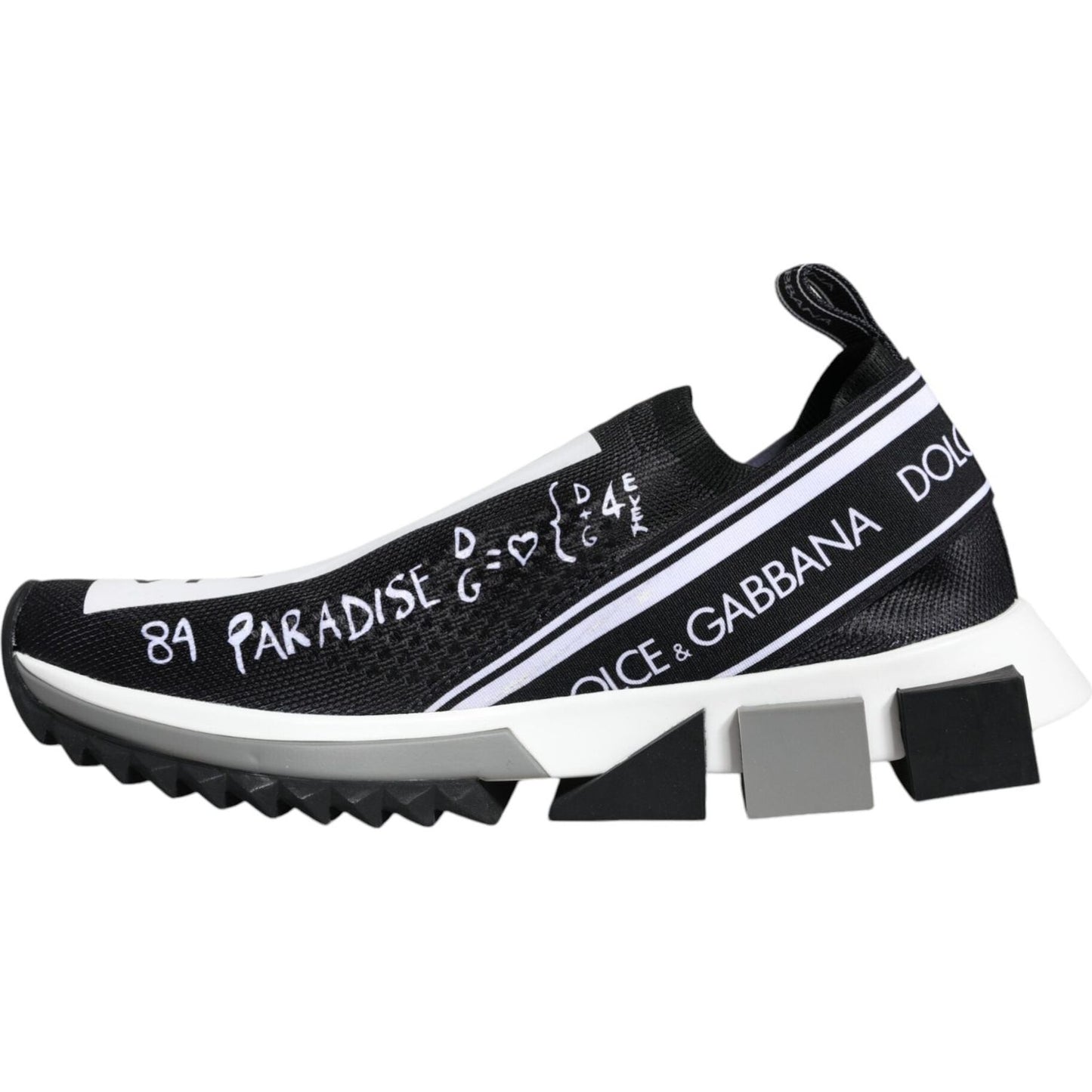 Dolce & Gabbana Black White Sorrento Low Top Sneakers Shoes LA9176-35.5