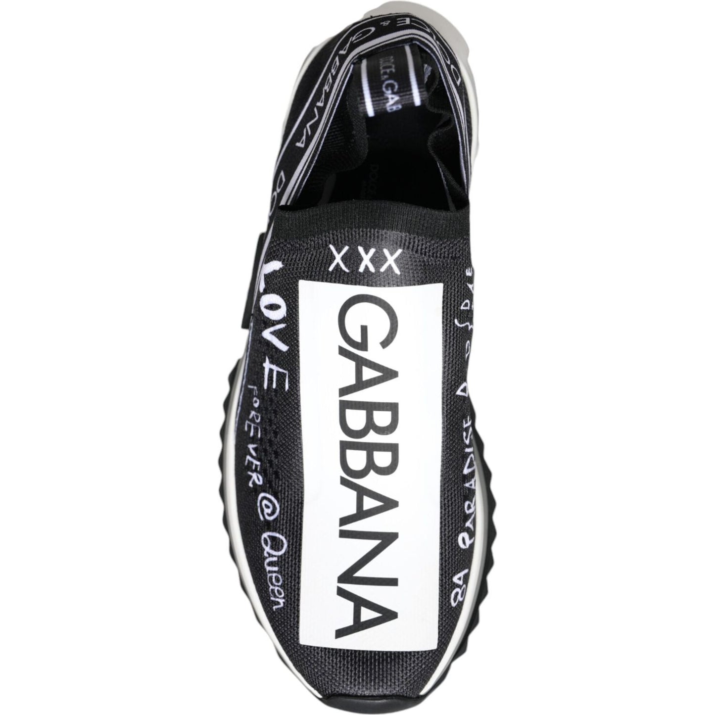 Dolce & Gabbana Black White Sorrento Low Top Sneakers Shoes LA9176-35.5