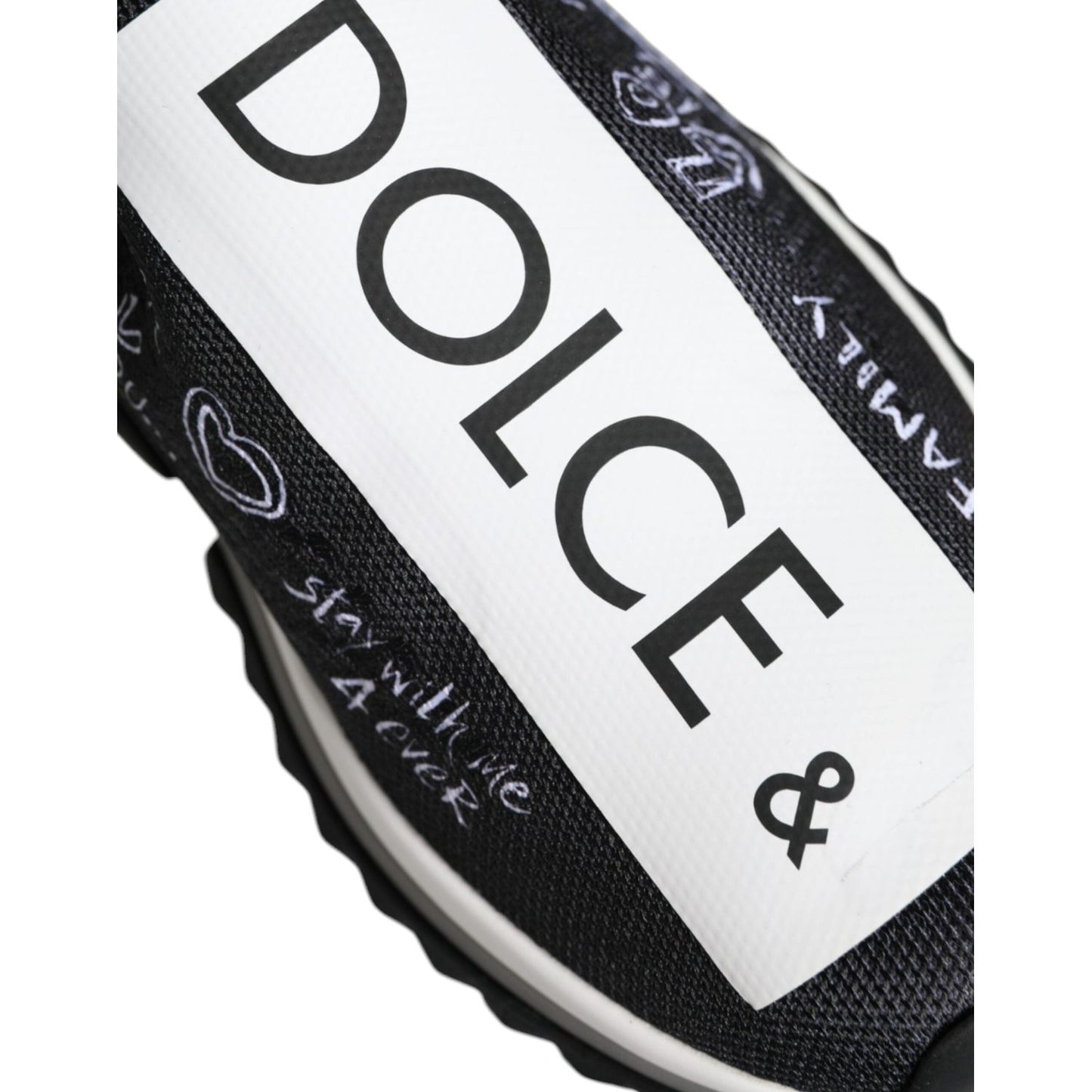 Dolce & Gabbana Black White Sorrento Low Top Sneakers Shoes LA9176-35.5
