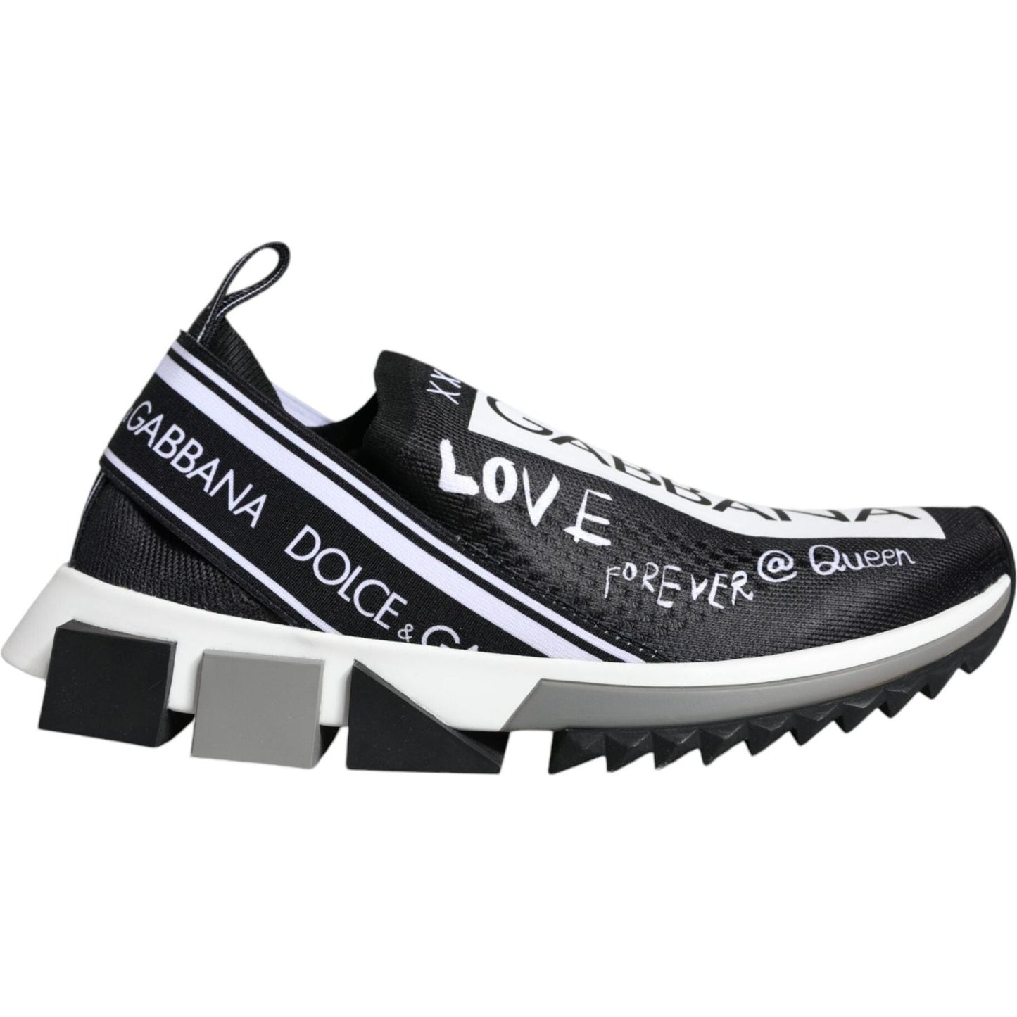 Dolce & Gabbana Black White Sorrento Low Top Sneakers Shoes LA9176-35.5