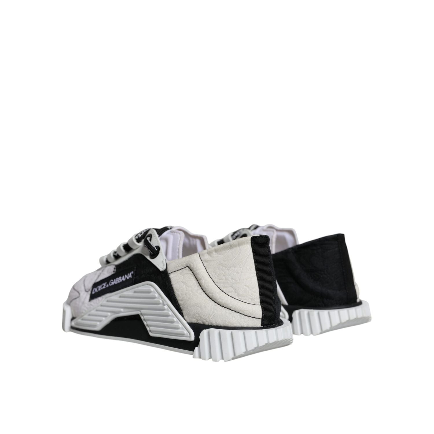 Dolce & Gabbana White Black Low Top NS1 Sneakers Shoes