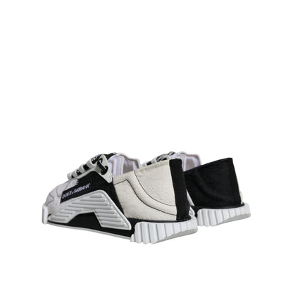 Dolce & Gabbana White Black Low Top NS1 Sneakers Shoes