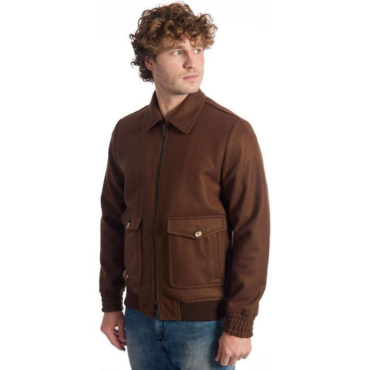 Roberto Pepe Luxury Brown Wool Men Jacket RO-24680-IT48 | M