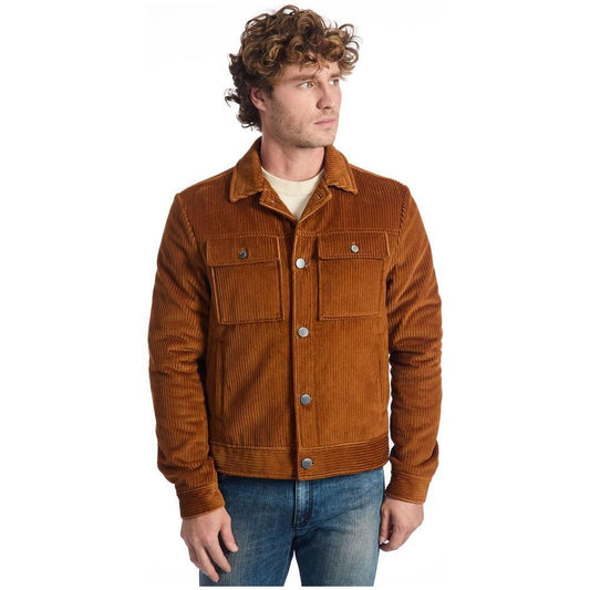 Roberto Pepe Luxury Brown Cotton Men Jacket RO-24672-IT48 | M