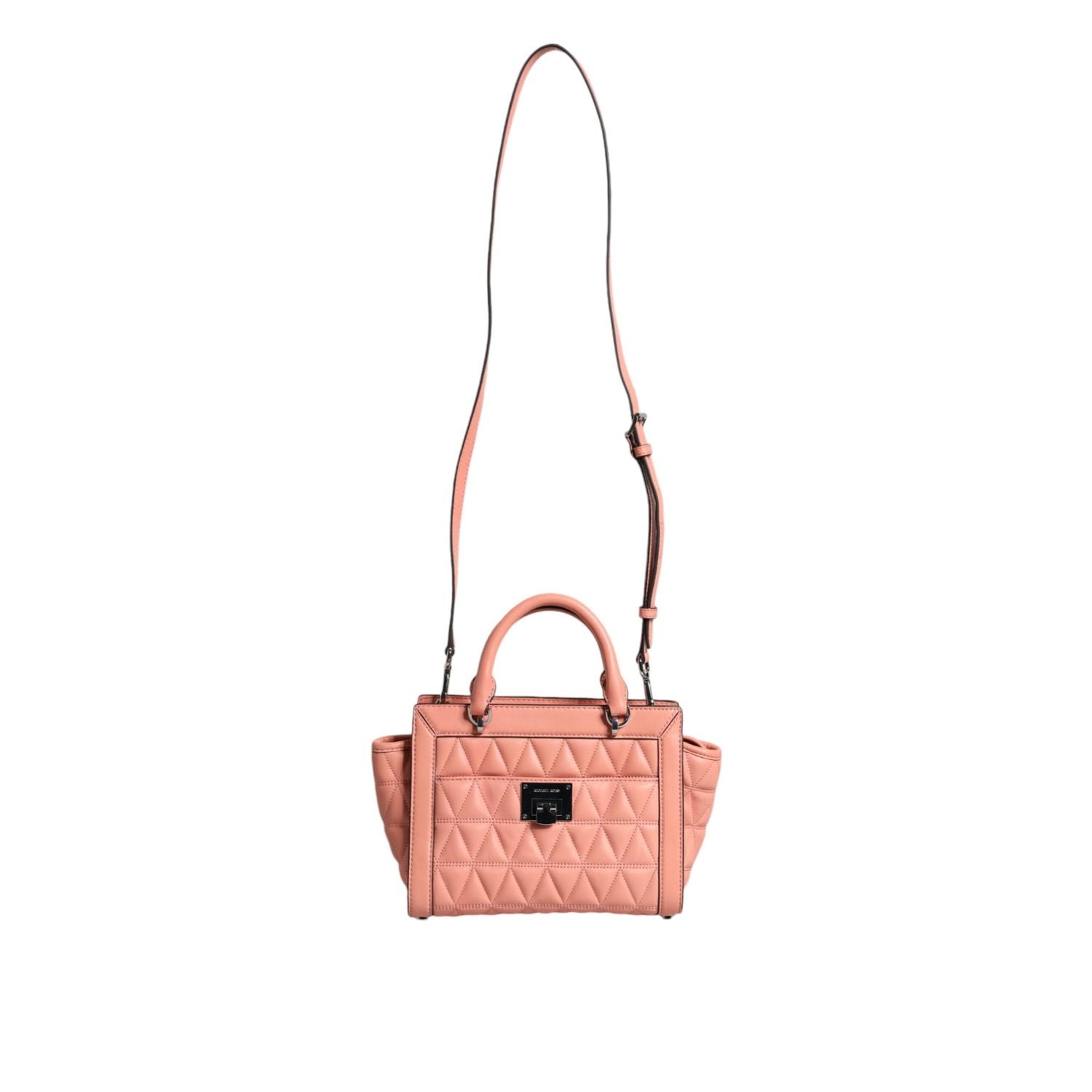 Front view with bag zipped and handles upright.