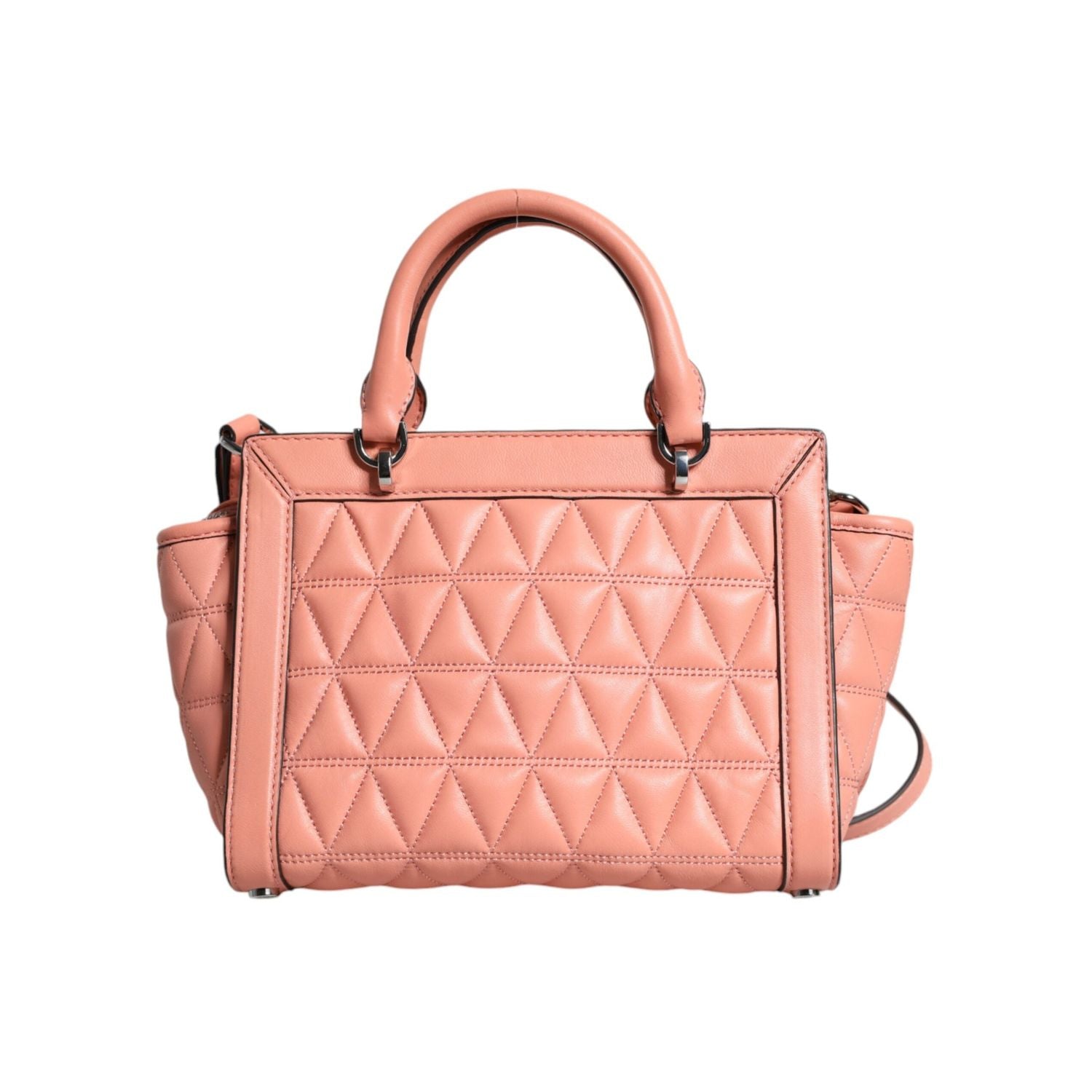 Front view with bag zipped and handles upright.