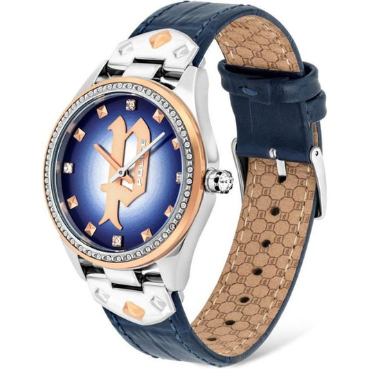 Police Blue Leather Watch 1728,67434610848,Blue,New with tags,Police,Watches,Watches for Women - Watches,Women POPL16029MSTR03AC