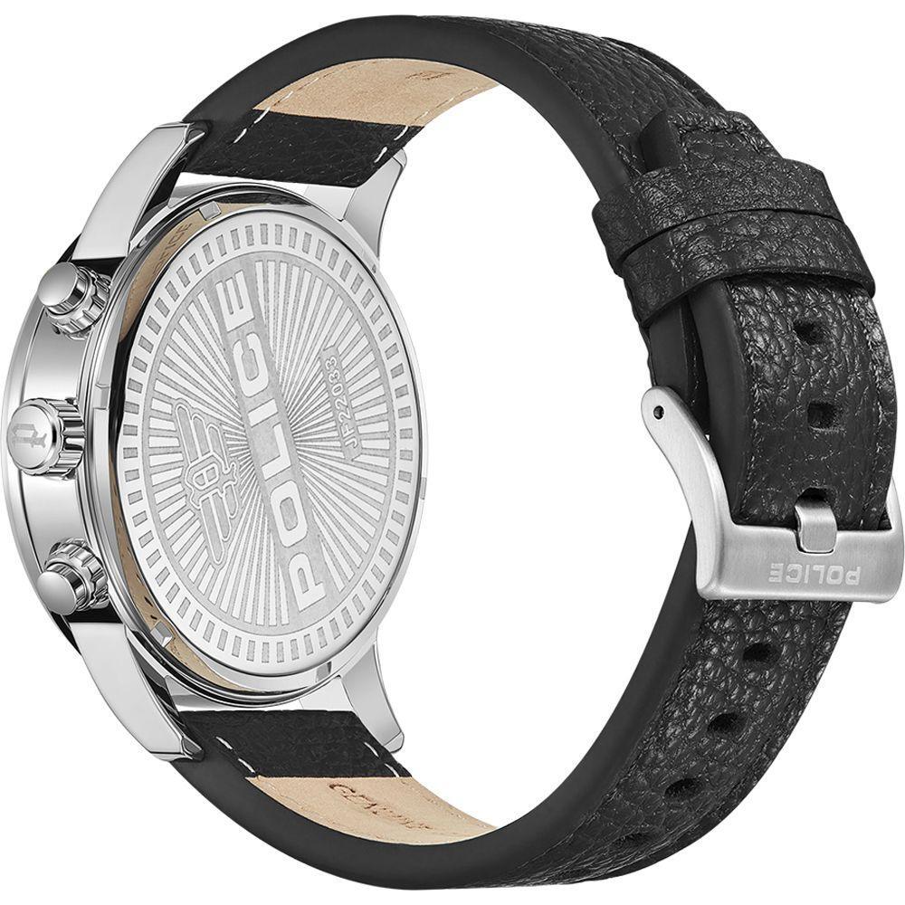 Police Black Leather Dress Watch