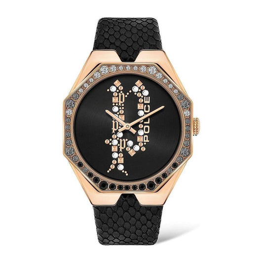 Police Black Leather Watch 1728,67434610848,Black,New with tags,Police,Watches,Watches for Women - Watches,Women POPEWLA2008201AC