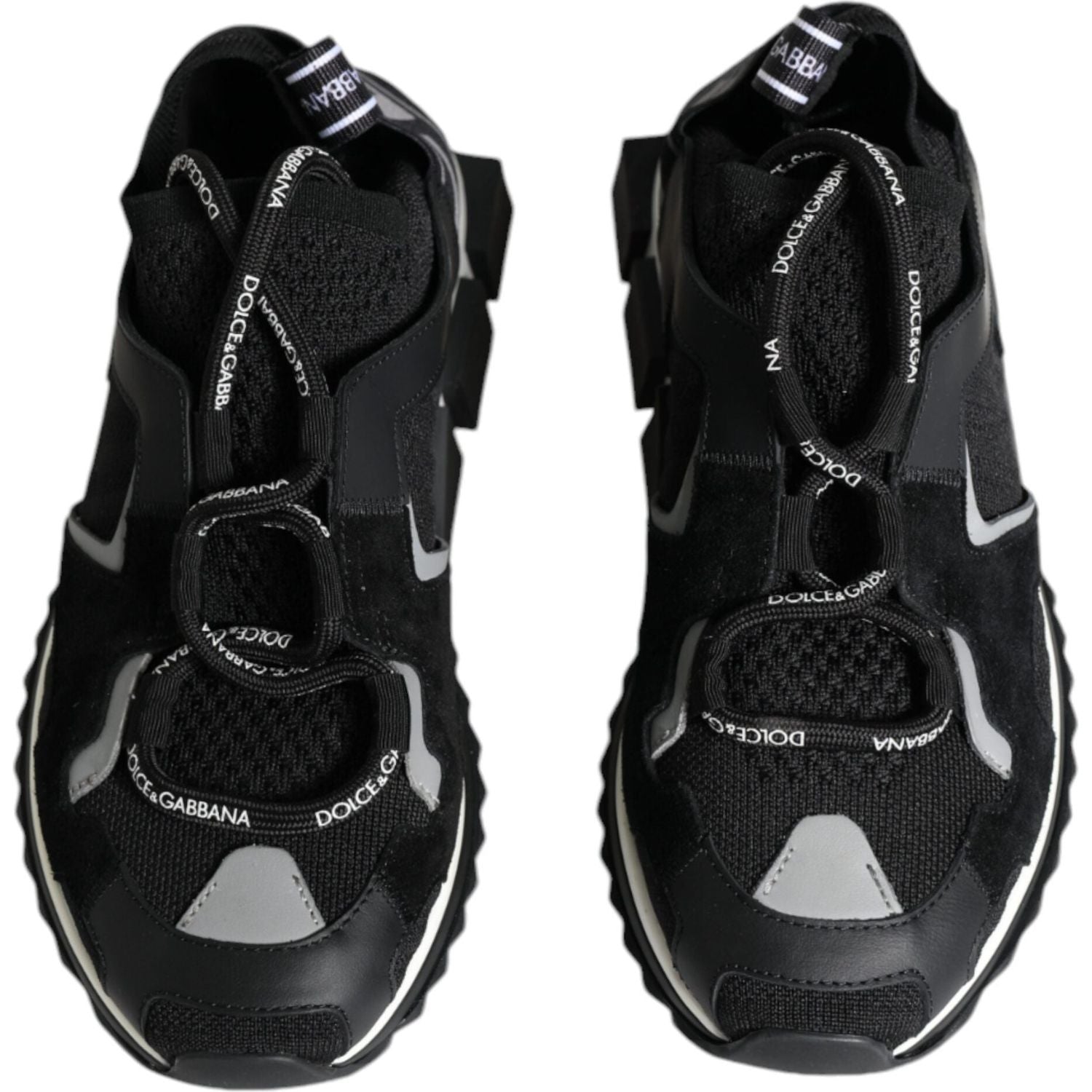 Dolce & Gabbana Black Mesh Sorrento Trekking Sneakers Shoes