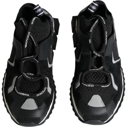 Dolce & Gabbana Black Mesh Sorrento Trekking Sneakers Shoes