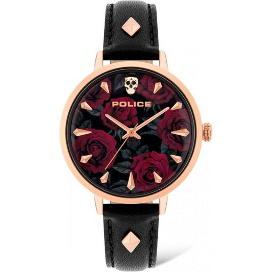 Police Black Leather Watch 1728,67434610848,Black,New with tags,Police,Watches,Watches for Women - Watches,Women POPL16034MSR02AC