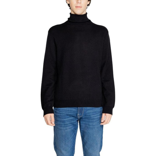 Armani Exchange Black Cotton Turtleneck AR-14713700009-IT44 | S