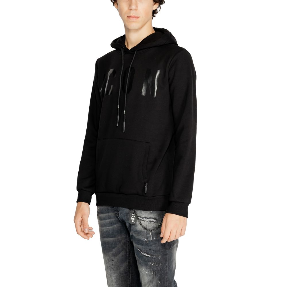 Icon Black Cotton Hoodie