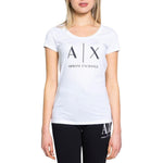 Armani Exchange White Cotton T-Shirt AR-6515800008-IT38|XS
