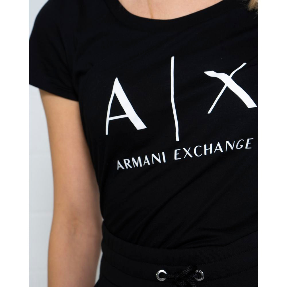Armani Exchange Black Cotton T-Shirt AR-6515800009-IT38|XS
