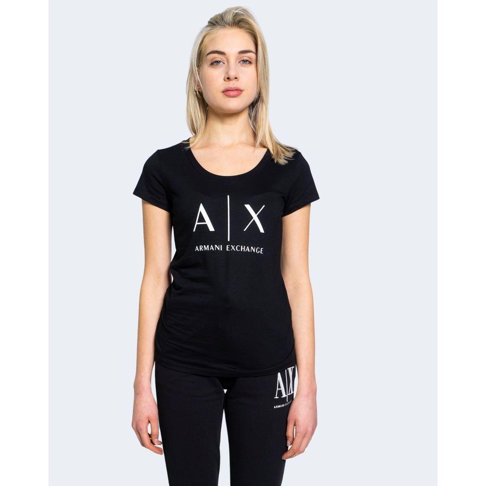 Armani Exchange Black Cotton T-Shirt AR-6515800009-IT38|XS