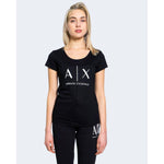 Armani Exchange Black Cotton T-Shirt AR-6515800009-IT38|XS