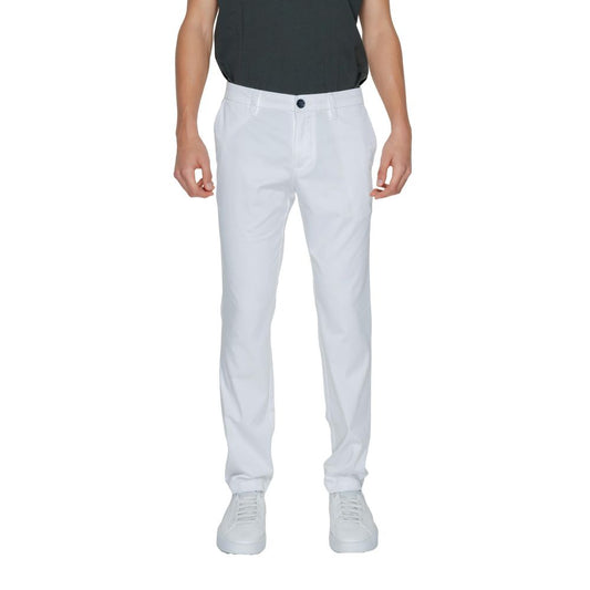 Armani Exchange White Cotton Casual Pants